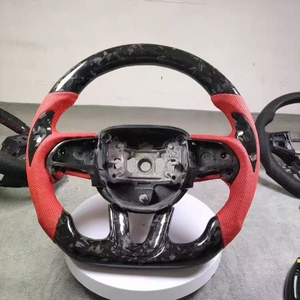 Volante Deportivo de Fibra de Carbono con Agarre Rojo de Alta Calidad para <span class=keywords><strong>Dodge</strong></span> Hellcat Challenger Charger - Product Image 5