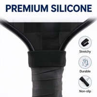 Petite bande de poignée en caoutchouc silicone plat pour raquette de pickleball, accessoire confortable et extensible pour l'entraînement physique et la gym