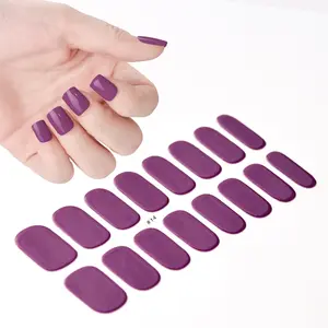 Gmagic Semi-Cured Gel Nail Logo Pakket Pure Kleur Ontwerp Sticker Gel Nail Wraps Voor Nagelsalon