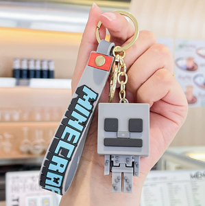 Al por mayor Llaveros colgantes <span class=keywords><strong>de</strong></span> dibujos animados bonitos del juego My World 3D Sandbox para coche y bolso - Product Image 5