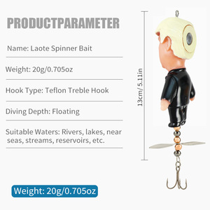 WildTrek <span class=keywords><strong>Esca</strong></span> Artificiale Morbida Galleggiante 13cm 20g con Elica e Amo Triplo <span class=keywords><strong>per</strong></span> Pesci d'Acqua Salata e Lucci - Product Image 2