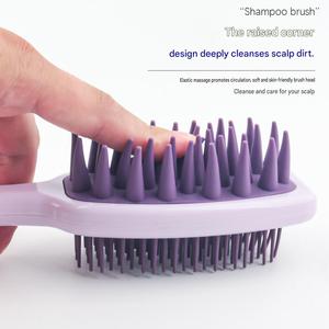Brosse à shampooing à long manche, produit de soin personnel, peigne de massage du cuir chevelu, brosse à shampooing pour bébé, brosse de bain pour usage domestique - Product Image 2
