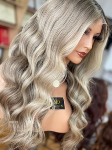 Peluca de cabello humano 100% al por mayor pelucas delanteras de encaje HD con nudo blanqueador de color degradado Peluca de cabello humano prearrancada - Product Image 2