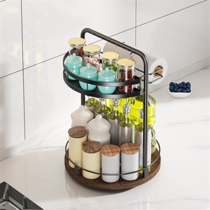 Rotating Towel Rack Kitchen Multifunctional Finishing <b>Turntable</b> Storage Desktop <b>Standing</b> Type Stainless Steel Waterproof Modern - Product Image 4