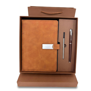 Wholesale Promotional Business Leather Notebook Gift Set Pens Custom Logo Luxury Company Corporate Gift Set Notebook With Pen - Product Image 1