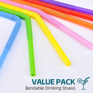 Pajitas Desechables de Poliuretano Coloridas, Flexibles y Curvadas para Bebidas, Ideales para Fiestas, Café y Jugos - Product Image 2