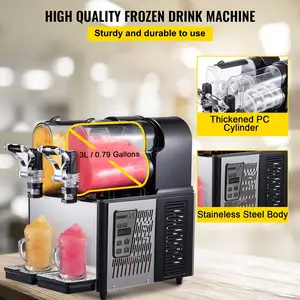 Slushy मशीन 3L x 2 Daiquiri मशीन वाणिज्यिक डबल कटोरा जमे हुए पेय कीचड़ मशीन