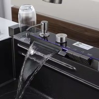 Évier cascade LED Premium avec affichage numérique, commandes multifonctionnelles intelligentes pour cuisines de luxe