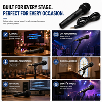 Microphone filaire professionnel JINJUE PD-525 en alliage métallique avec entrée XLR, contrôle de mixage stéréo, réduction du bruit, audio haute résolution