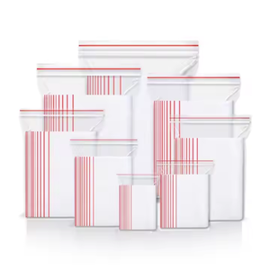 透明透明塑料可重新封闭食品级拉链塑料袋，带可重新密封拉链 - Product Image 4