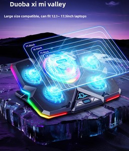 Hot-bán New máy tính xách tay Cooler Sáu người hâm mộ làm mát <span class=keywords><strong>pad</strong></span> cho 17.3 ''máy tính xách tay chơi game cơ sở với USB ABS nhựa máy tính xách tay đứng trong kho - Product Image 3