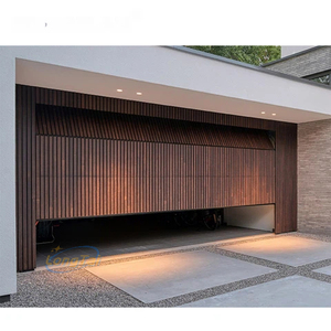 Porte de <span class=keywords><strong>garage</strong></span> LongTai rétro en bois massif, texture grille traditionnelle, pour maison et villa - Product Image 2