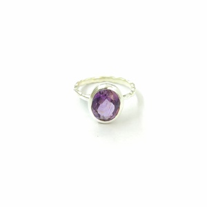 Bague en améthyste, argent sterling 925, bague en pierre précieuse, améthyste, collection artisanale, bagues fines, bijoux en argent, prix de gros - Product Image 6