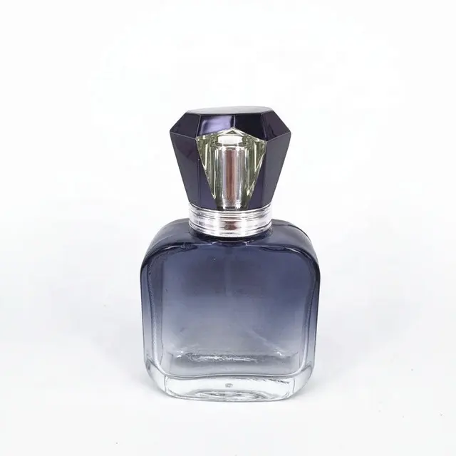Botella de cristal con tapa para Perfume, botella de cristal color gris con pintura de 50ml, para regalo de moda
