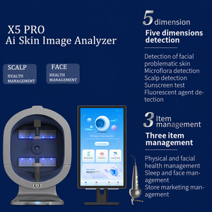 Analyseur de peau 3D à grand écran de 21,5 pouces avec analyseur de cuir chevelu, scanner de peau du visage professionnel pour les salons, les centres de soins de la peau - Product Image 2