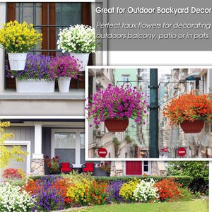 Ramo de Rosas y Gypsophila Artificial, Flores de Plástico Realistas, Plantas Verdes Decorativas para Interiores y Exteriores - Product Image 5