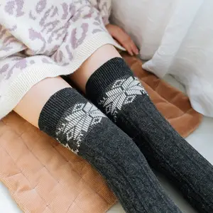 秋冬护膝羊毛袜保暖护膝女式加厚弹力羊毛袜