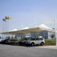 Grand pare-soleil moderne pour piscine PVDF/PTFE toit extensible permanent centre commercial marché aux légumes parc entrepôt