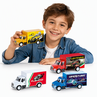 Camion de transport en alliage moulé sous pression pour garçons, modèle de camion à rétrofriction, jouet de collection, camion miniature avec porte-clés