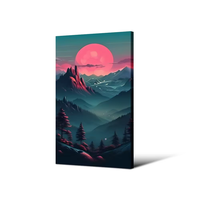 Tableau mural Paysage Forêt Nocturne Moderne HD, Impression Haute Définition sur Toile avec Cadre Intégré pour Décoration Intérieure