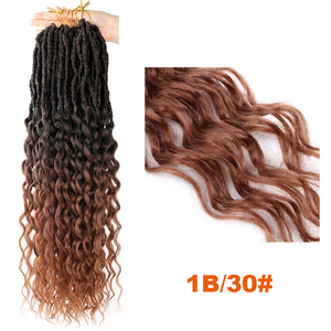 Extensiones de Cabello con Trenzas de Ganchillo Bohemio, 24 Pulgadas, Ondas Profundas Pre-Looped, Locs, <span class=keywords><strong>Nu</strong></span> Goddess - Product Image 5