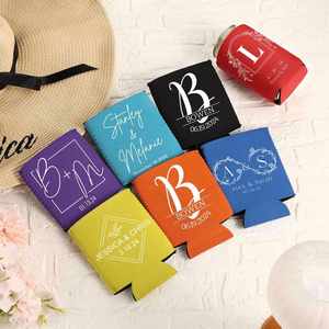 Refroidisseur de canettes personnalisé pour mariage, Refroidisseur de canettes personnalisé pour mariage avec motif animal de compagnie, Refroidisseur de canettes - Product Image 1