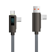 Nuevo Diseño, Cable USB Tipo C de Carga Rápida de 60 W con Pantalla LED |   Lámina de Cobre Puro de Aleación de Aluminio y Silicona para Cámara e Impresora