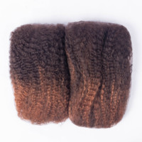 Vente en gros 100% cheveux humains tressés non traités Ombre couleur Afro Kinky Bulk cheveux humains pour cheveux Twist Dreadlocs