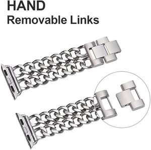 <span class=keywords><strong>Bracelet</strong></span> en métal de luxe Lionorm, doré, pour <span class=keywords><strong>Apple</strong></span> <span class=keywords><strong>Watch</strong></span> Strap <span class=keywords><strong>Se</strong></span>/Ultra 2, breloques Iwatch, double chaîne, bracelets de montre pour femmes - Product Image 6