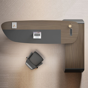 Escritorio de oficina de lujo moderno Mesa de jefe ejecutivo en forma de L Gerente de CEO Escritorio de mesa de oficina - Product Image 2