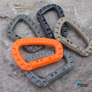 Mousqueton tactique en plastique avec anneau en D pour l'escalade et le camping en extérieur, lot de 4, multicolore - Product Image 3