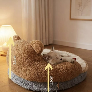 Luxury Cotton Sponge <strong>Cat</strong> <strong>Bed</strong> Winter Sleep and Play Mat Eco-Friendly Solid Pattern Hand Washable Fashionable Warm for Dogs - Product Image 4