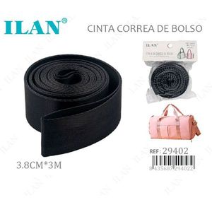Sangle de sac à main Ilan, ruban adhésif 3,8 cm x 3 m, noir, pour la fabrication de sacs - Product Image 1