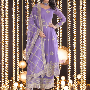 Conjunto de Dupatta Plateado, Texturizado, Reversible, Sin Arrugas, de Secado Rápido, Largo hasta el Suelo, para Mujer, Ideal para Fiestas, Bodas, Diwali, para Usar en Todas las Estaciones - Product Image 2