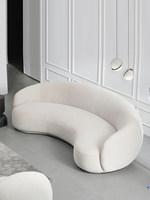 Ensemble de canapés modulaires incurvés de couleur crème, personnalisés en usine, adaptés aux salons de beauté, aux magasins de vêtements et aux meubles de salon