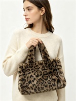 Zeyu Große Kapazität Leoparden-Kunstfell-Tragetasche Winter Warme Weiche Flauschige Damen Alltags-Plüsch-Handtasche Öko-Kunstfell-Handtasche ODM