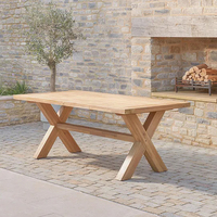Meubles de jardin en teck pour terrasse et loisirs, vente chaude en Chine, ensemble de table et de chaises de salle à manger d'extérieur