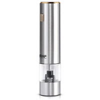 Molino de Pimienta Eléctrico RAF R.7141 de 10W y 70ml, Molienda de Cerámica, Grosor Ajustable, Recipiente Transparente, Fácil de Usar, Molinillo de Especias para Cocina