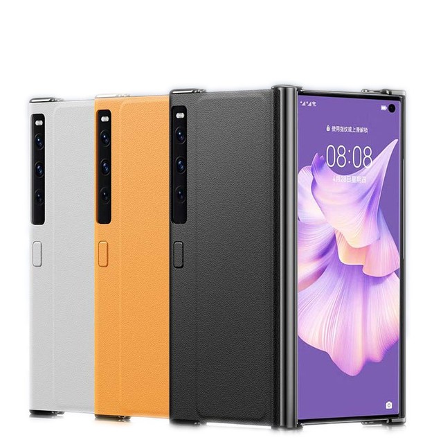 Business Spot Ultrathin Foldable Electroplate Plain Leather Friendly Mobile Phone Case Protective Cover for Huawei Mate Xs2