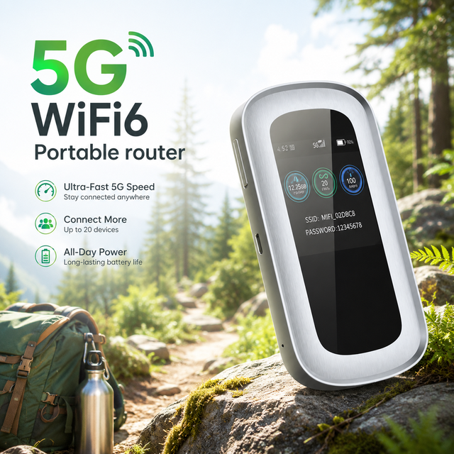 Global Travel Portable WiFi Mobile Hotspot WIFI6 5G WiFi6 Pocket Router Internal High-Gain Antennas  5g Sim Card Router