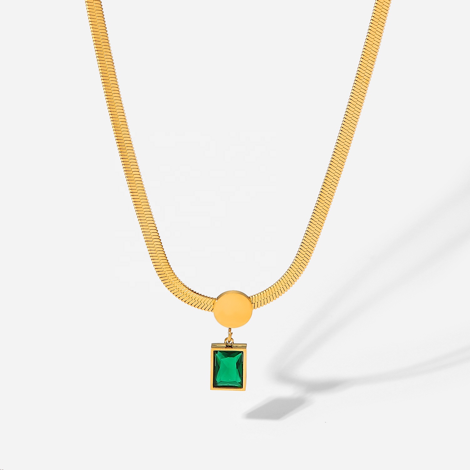 Green Square Snake Chain