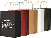 Sacs en papier kraft haut de gamme, luxueux, faits à la main, imprimés avec un logo coloré, avec poignée réutilisable, pour cosmétiques, shopping, cadeaux, sac en papier