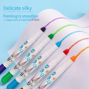 得力HM713油漆棒儿童水溶性彩色可洗婴儿画笔幼儿园专用旋转蜡笔做