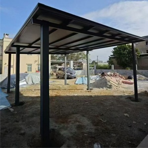 Pergola extérieure SUNTO en métal, abri de voiture isolé avec toit en aluminium pour garage, parking, villa, entrepôt, mur extérieur - Product Image 1