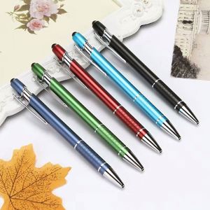 ปากกาลูกลื่นโลหะแบบกดหดได้พร้อมโลโก้ส่วนตัว ใช้สัมผัสหน้าจอและกดเพื่อเซ็นชื่อ - Product Image 4