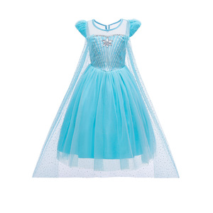 <span class=keywords><strong>Elsa</strong></span> ghiaccio congelato Costume <span class=keywords><strong>da</strong></span> principessa per i bambini dolce estate festa <span class=keywords><strong>di</strong></span> carnevale <span class=keywords><strong>vestito</strong></span> con mantello al ginocchio abito stampato per le ragazze - Product Image 3