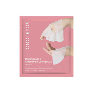 En stock 2 pièces Masque en feuille de bio-collagène véritable pour le lifting du visage Anti-rides Masque facial au collagène - Product Image 1