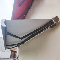 Auvent de terrasse en aluminium rétractable, auvent à cassette complète motorisé électrique avec éclairage LED, pour fenêtres, portes, terrasses et murs latéraux