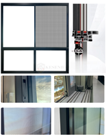 Fenêtres coulissantes en aluminium pour balcon, résistantes aux chocs, étanches, avec moustiquaire, double vitrage, 12 couleurs, pour maison