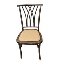 Chaise de mariage empilable en résine PP de haute qualité, design français moderne, motif grain de bois, dossier croisé, imperméable, pour événements et salons